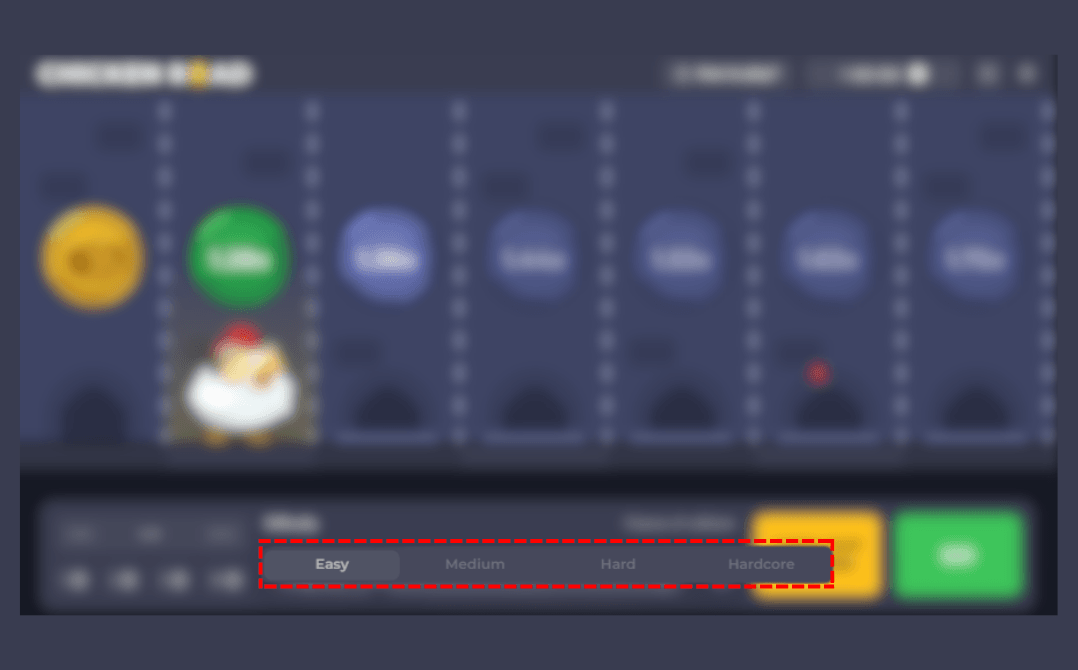 I livelli di difficoltà del gioco Chicken Road